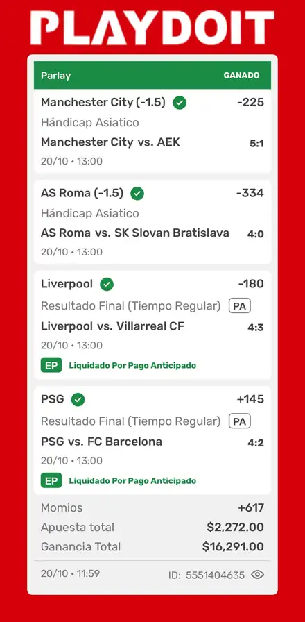 Parlay +617 · Champions